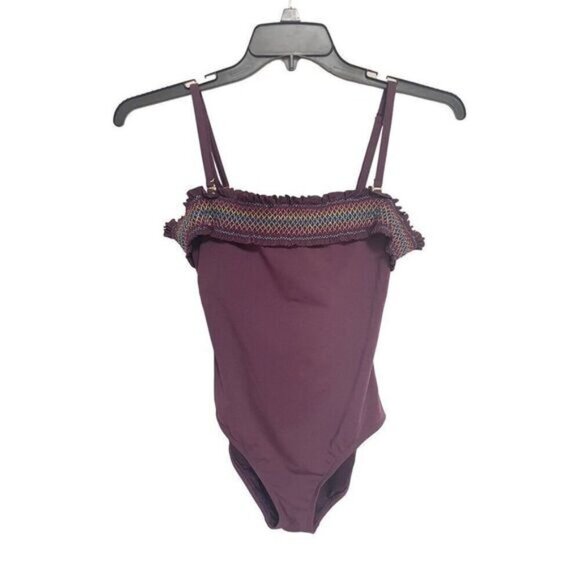 Bleu Rod Beattie Swimsuit Plum Smocked One Piece Size 6 - Picture 3 of 6